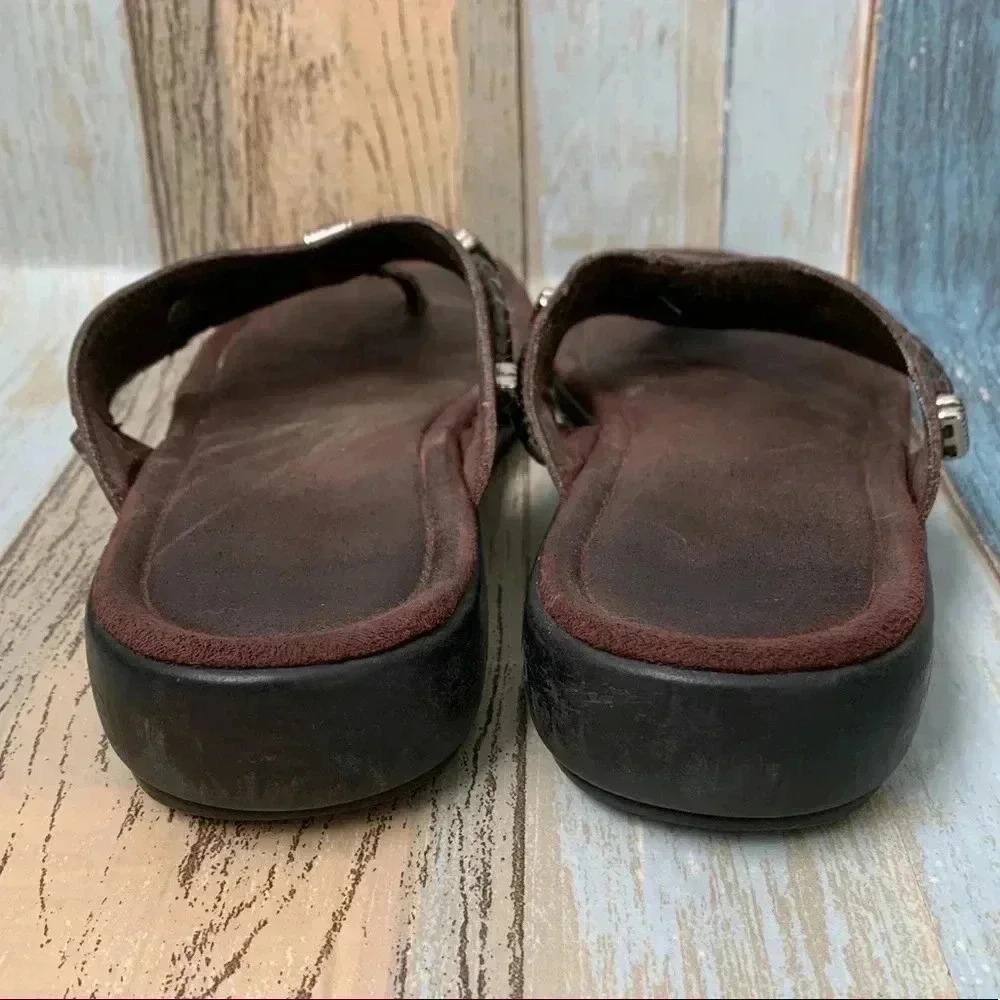 Brown Minnetonka low platform slip on sandals - Picture 6 of 7